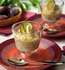 Bicchierini di semolino alla prugna e cipolla