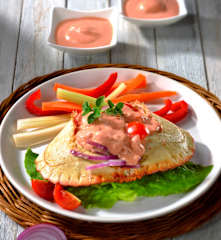 Granciporro alla catalana con verdure fresche e salsa rosa