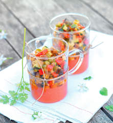 Verrine de ratatouille et gelée de tomate