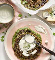 Špenátové lívance s přelivem z gorgonzoly