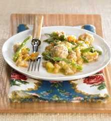 Ragoût de haricots et boulettes de viande
