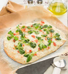 Tarta flambeada alsaciana de vieiras al aceite de vainilla