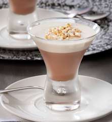 Panacota de chocolate e licor de creme irlandês