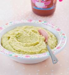 Papilla de calabacita, arroz y pollo