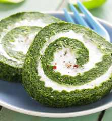 Roulé d'épinards au chèvre frais