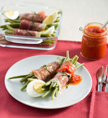 Ataditos de jamón y judías verdes