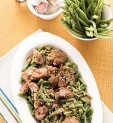 Judías verdes con higaditos al Pedro Ximénez