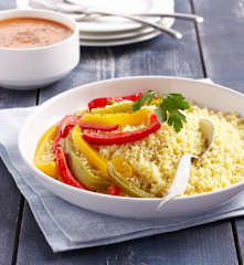 Couscous et poivrons vapeur