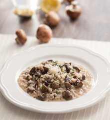 Arroz con champiñones portobello