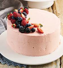 Bolo cor-de-rosa
