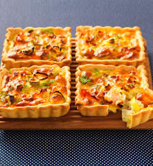 Tartelette au poireau et saumon fumé