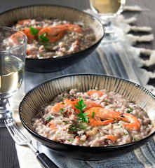 Risotto radicchio e gamberi