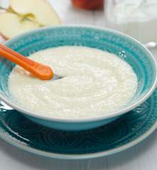 Rýžová kaše s jablky a tvarohem