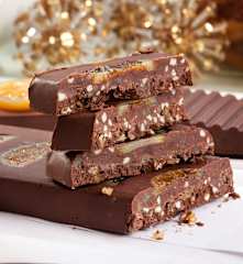 Turrón de chocolate y naranja