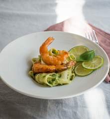 Limettenpappardelle mit Gambas
