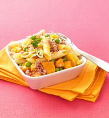 Penne with Diced Butternut Squash and Ham