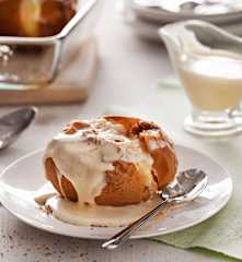 Manzanas asadas con sabayón de moscatel