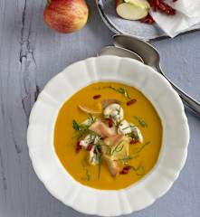 Soupe de potimarron-pomme-poitrine de poulet