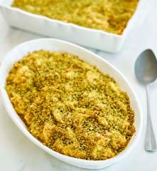 Bacalhau gratinado com camarão