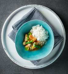 Kürbis-Joghurt-Curry mit Kichererbsen