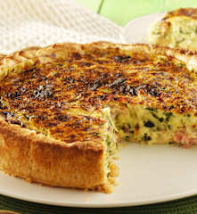Ham and zucchini quiche