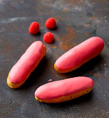 Mini éclair ai lamponi