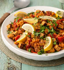 Vegan Paella with Smoked Tofu