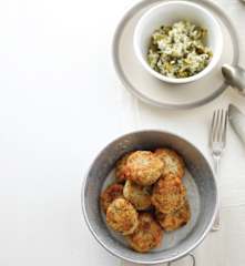 Pollock and Coriander Fishcakes with Savoy Rice