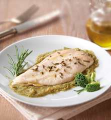 Fettine di pollo con crema di broccoli