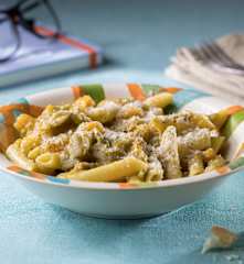 Penne risottate carciofi e zucca