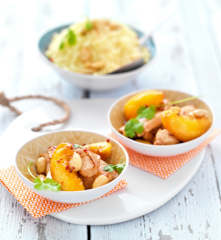 Poulet aux pêches jaunes