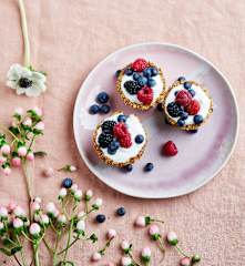 Copos de aveia com iogurte