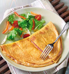 Omelette, cotto e formaggio (senza uova)