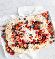 Almond Pavlova with Berries and Chambord