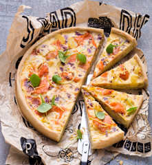 Quiche mit Kartoffeln und Lachs