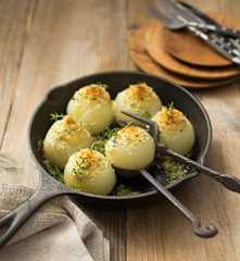 Rosemary and bacon stuffed onions