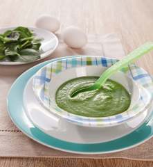 Spinat-Kartoffel-Brei mit Eigelb (als vegetarische Alternative)