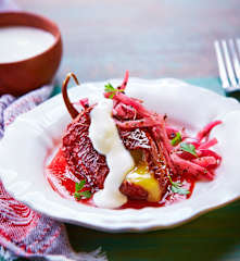 Chile ancho relleno de frijol y plátano