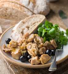 Rabbit in a Citrus Marinade with Black Olives and Thyme - Coniglio marinato agli agrumi con olive e timo