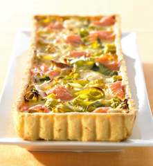 Quiche mit Porree und Räucherlachs