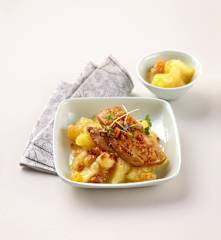 Chutney de pomme, foie gras en croûte de pain d'épices