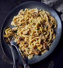 Pasta mit Wirsing-Pilz-Sauce