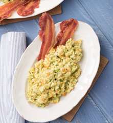 Revuelto de verduras con beicon crujiente para dos