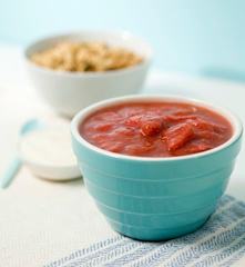 Stewed rhubarb with apple and strawberries