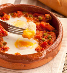 Huevos a la flamenca al vapor para dos