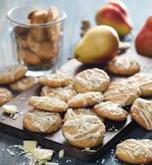 Sušenky s hruškami a bílou čokoládou