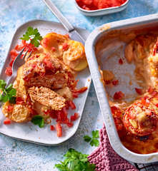 Überbackene Tomaten-Putenfrikadellen