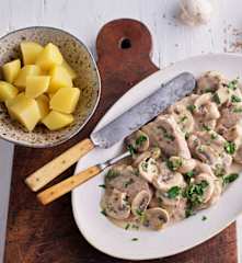 Pork Tenderloin with Mustard Sauce and Potatoes