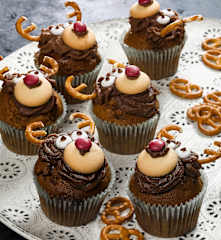 Vánoční cupcaky - sobi