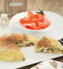 Tortilla de champiñones al ajillo